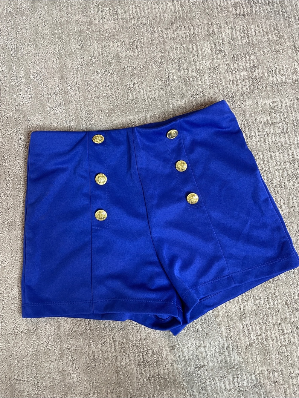 Forever 21 Royal Blue High-Waist Buttoned Shorts